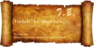 Turbéki Beatrix névjegykártya